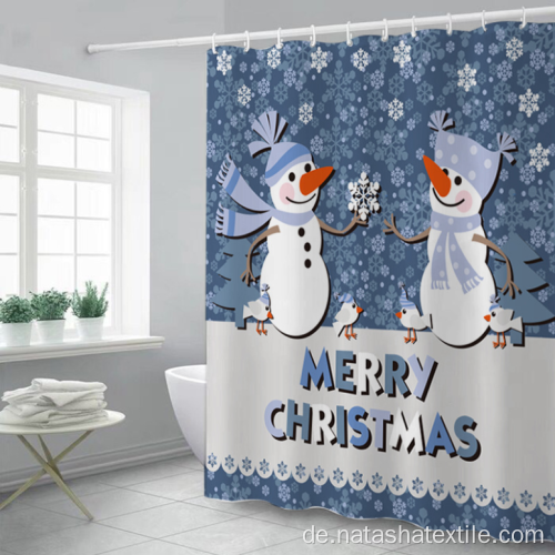 Weihnachts-Digitaldruck ungelochter Duschvorhang